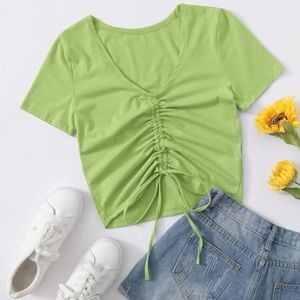 3 FOR $20 SHEIN Ruched Drawstring Front top | Medium